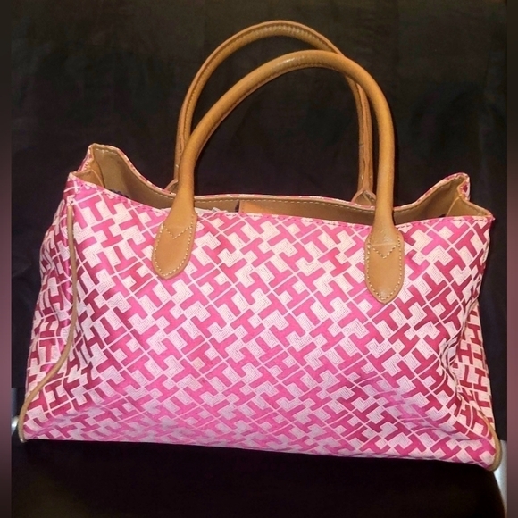 Tommy Hilfiger pink canvas shoulder bag - Picture 3 of 7